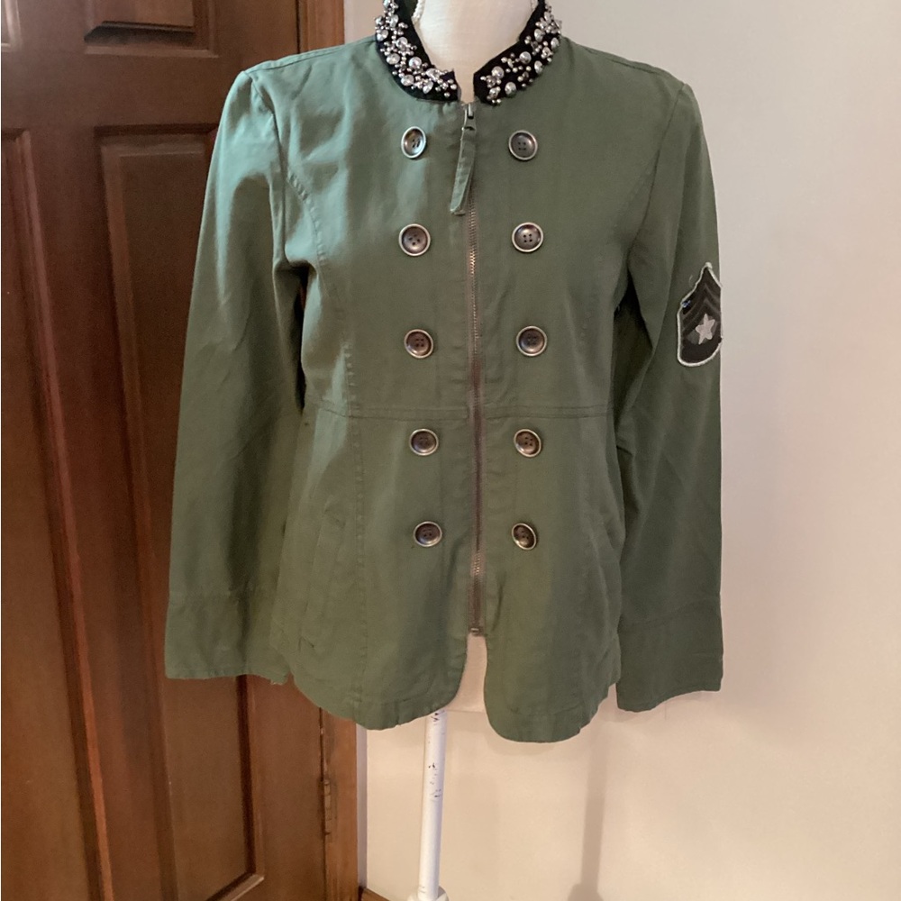 Daytrip Olive Embellished Utility Jacket